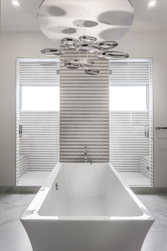 Inspiration for a contemporary master bathroom remodel in Miami