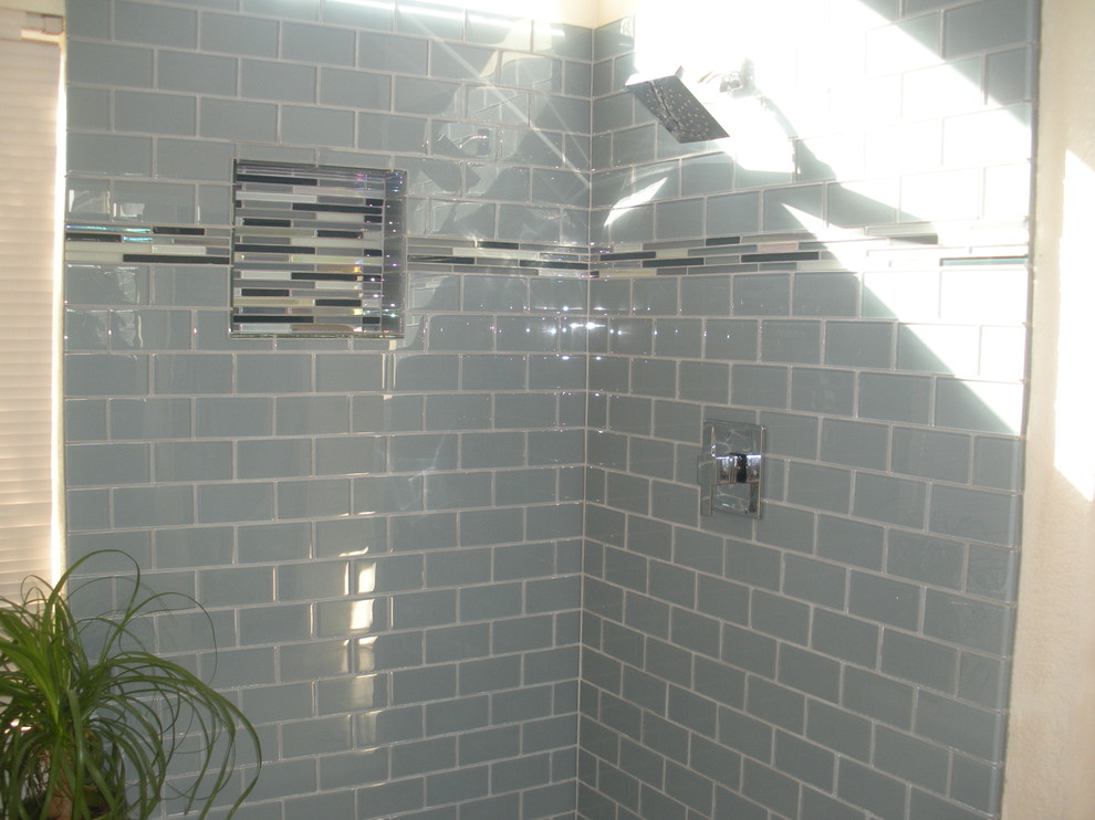 Ocean Gray 3x6 Subway Glass Tile, Gray Subway Tile Shower