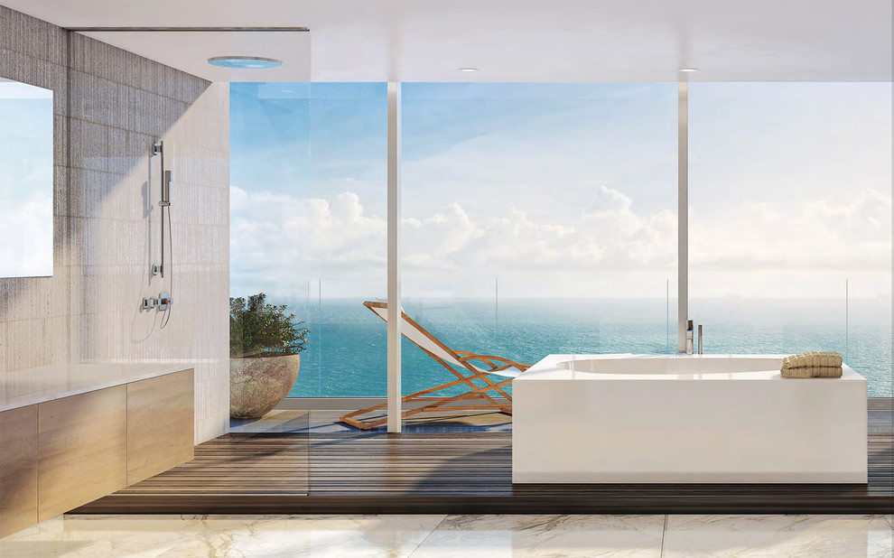 Idee per una grande stanza da bagno padronale minimalista