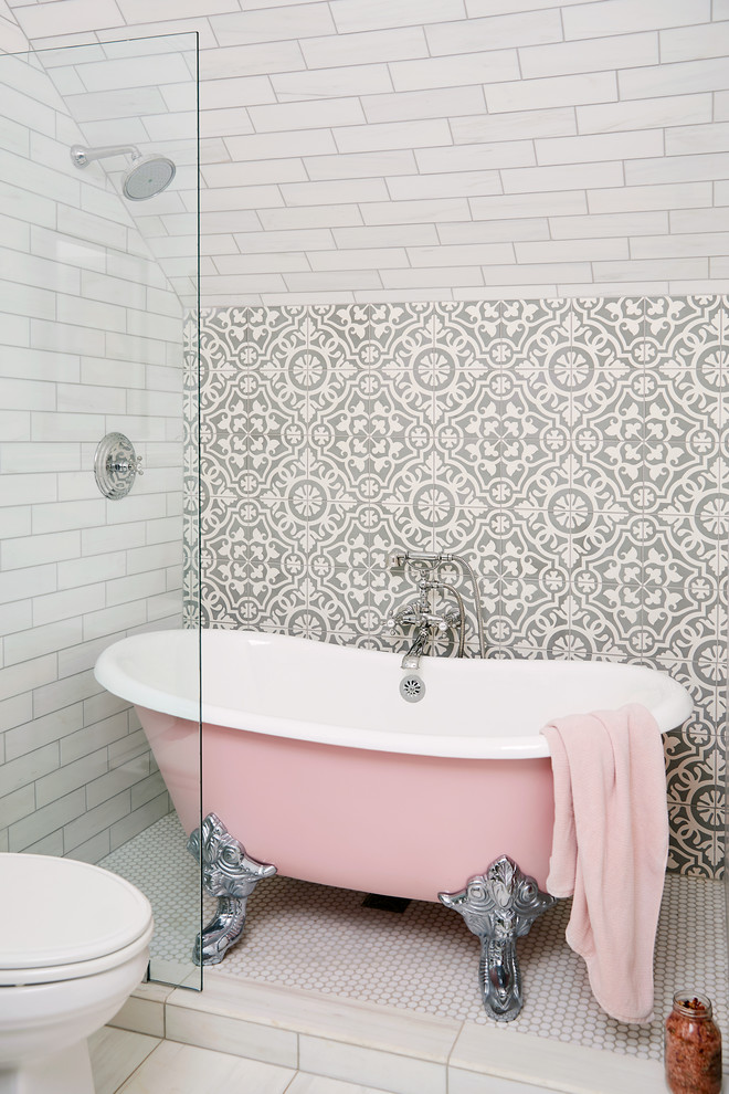 Inspiration for a transitional bathroom remodel in Other
