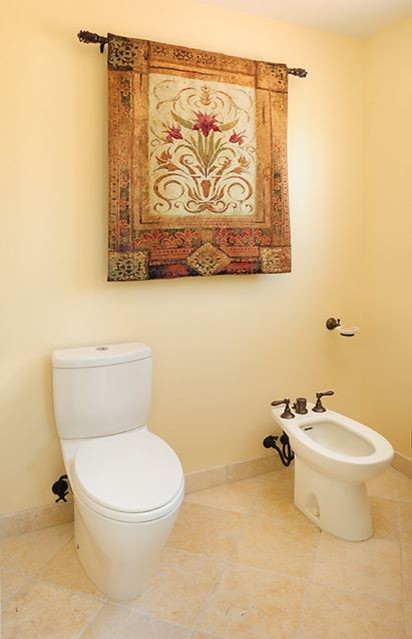 Inspiration for an eclectic powder room remodel in San Francisco