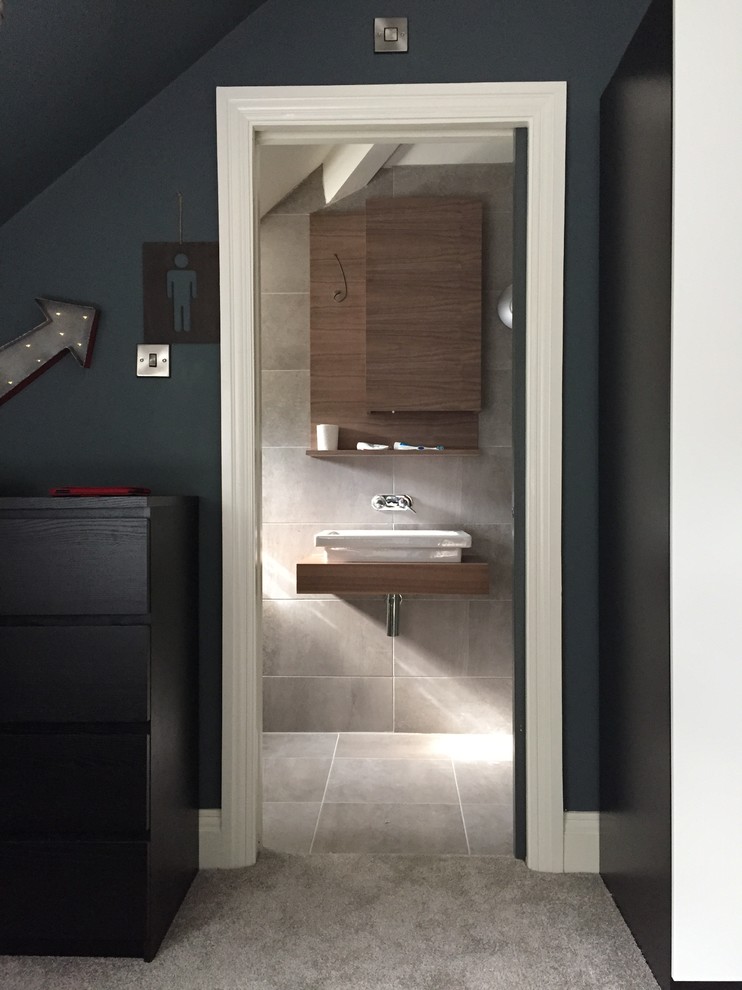 This is an example of a contemporary bathroom in Cheshire.