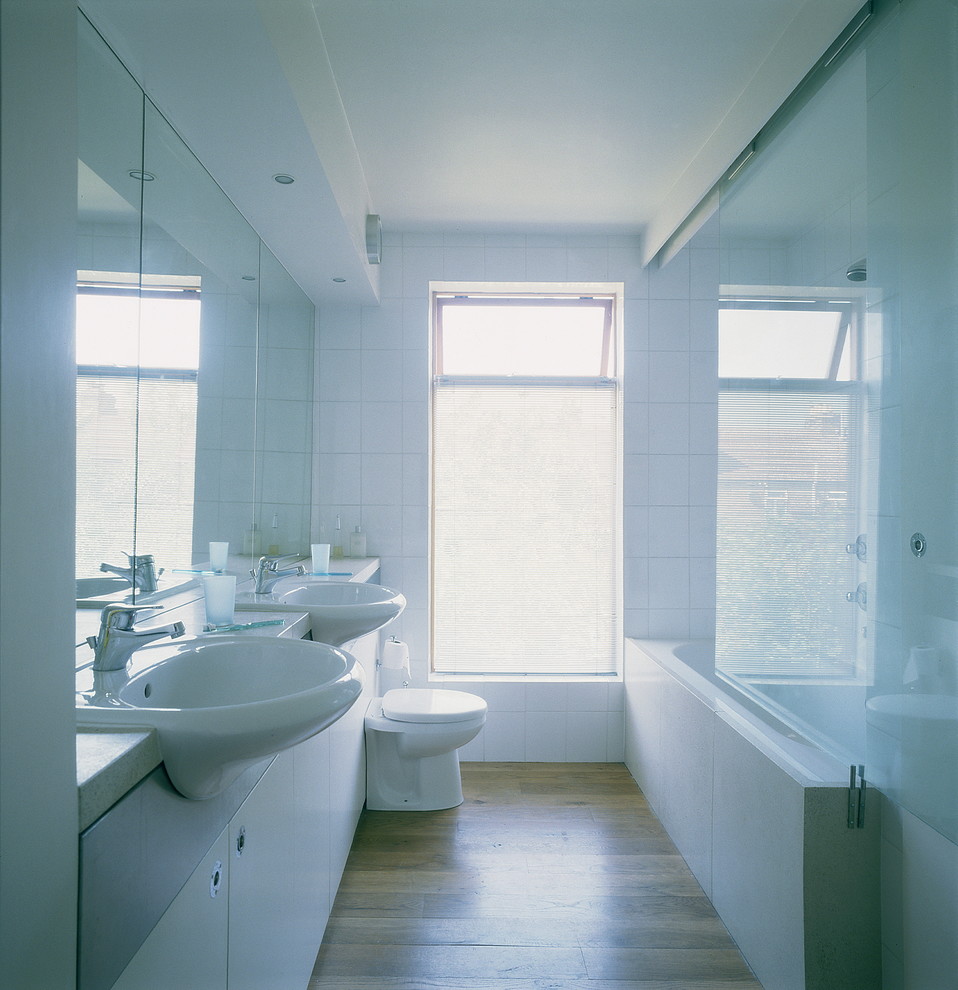 Inspiration for a small contemporary bathroom remodel in Other