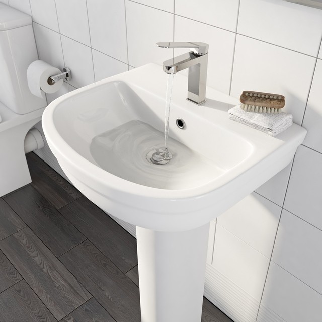 Orchard Eon 1 Tap Hole Full Pedestal Basin 550mm Modern Bathroom Other By Victoriaplum Houzz - Victoria Plum Bathroom Sink Taps