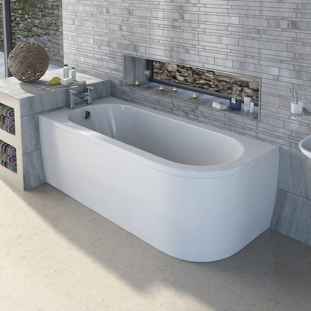 Orchard Elsdon D shaped left handed single ended bath with panel