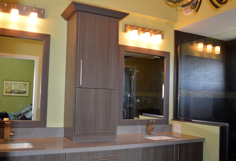 Organic Contemporary Master Bathroom Remodel in Arvada Contemporary