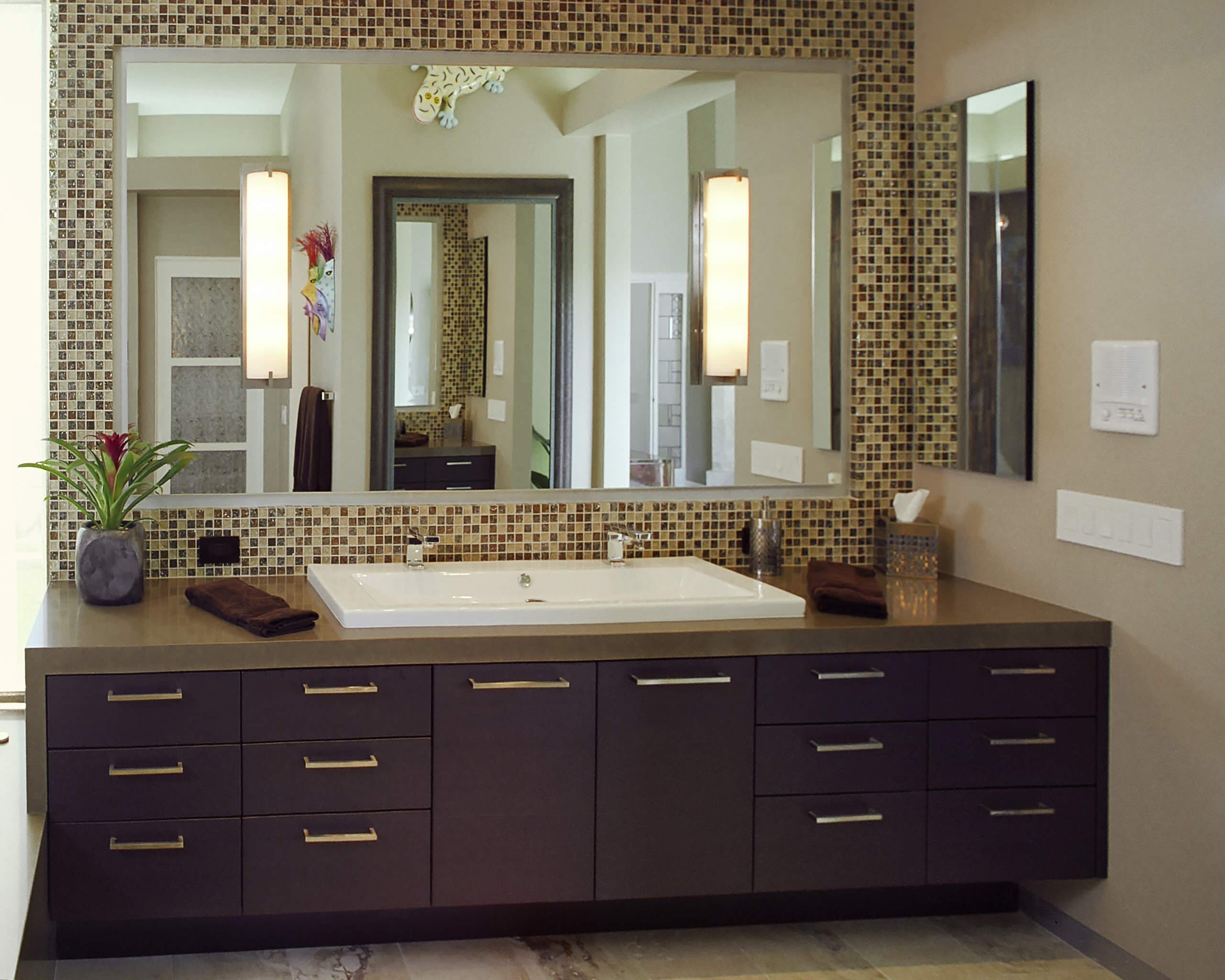 Tile Behind Mirrors Houzz