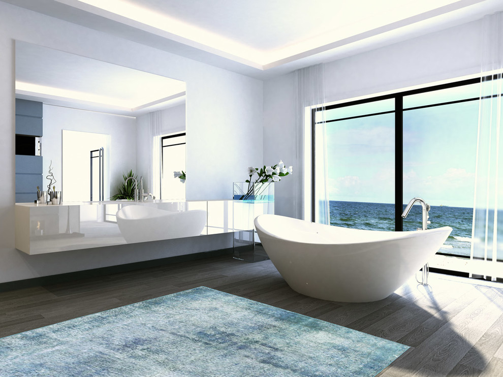 Idée de décoration pour une salle de bain minimaliste.