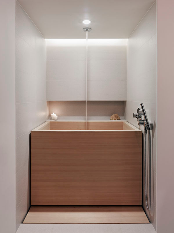 Mid-sized asian master beige tile and porcelain tile porcelain tile bathroom photo in San Francisco with an undermount sink, flat-panel cabinets, glass countertops, a one-piece toilet, white walls and gray cabinets