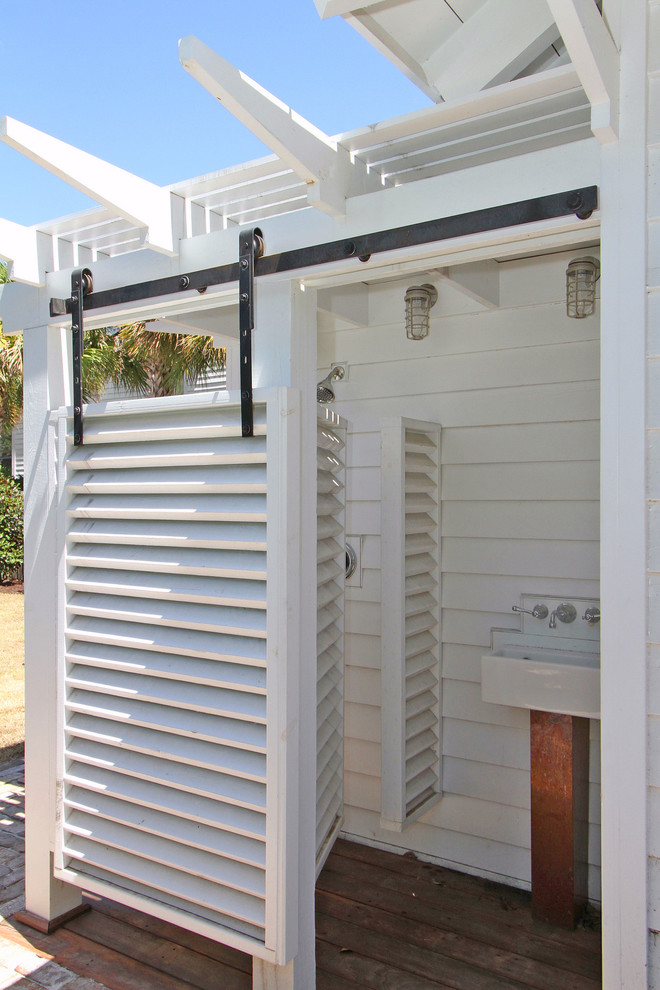Design ideas for a coastal bathroom in Charleston.