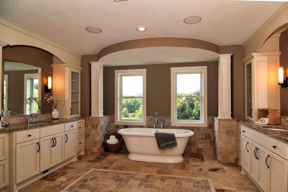 Design ideas for a classic bathroom in Minneapolis with a freestanding bath.