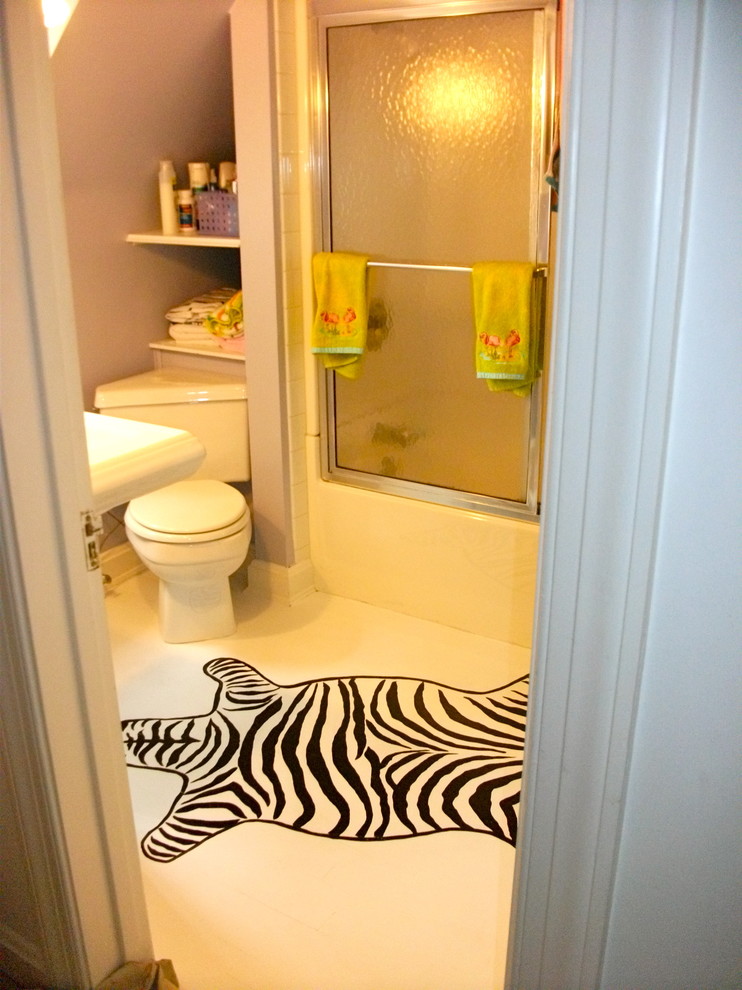 pained zebra rug Bathroom Cleveland by Kim Metheny Houzz