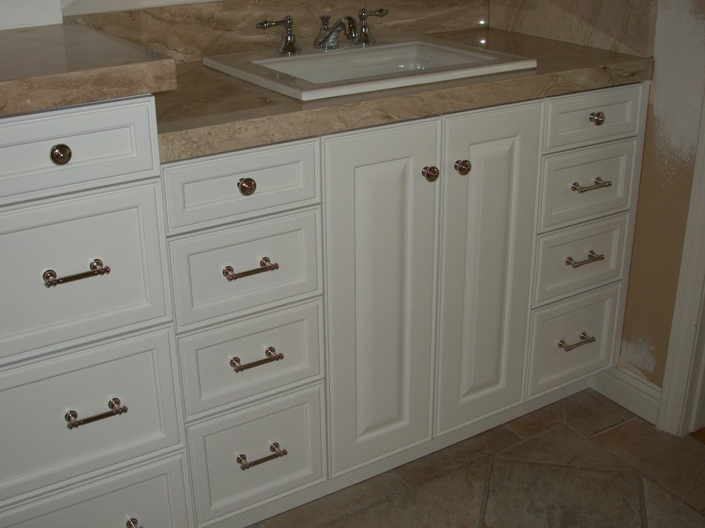 Painted White Master Bathroom Vanity with Tower - Contempor??neo ...