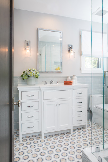 Luxury Bathroom Remodel in Columbia, Missouri, Frameless Glass Shower, Soaker Tub with Roman Faucet, Double Vanity