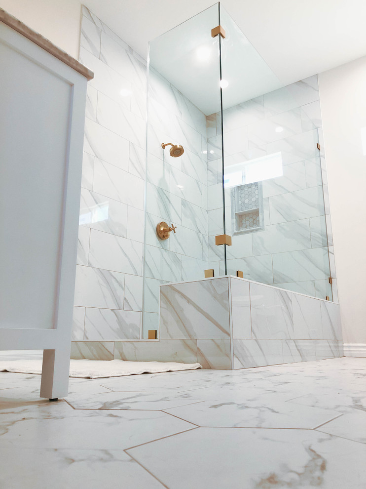 Installation of all Tile; Shower, Floor & Walls; Vanity and Shower