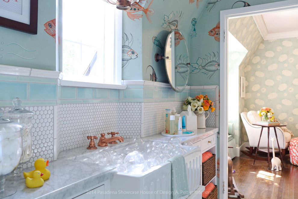 Example of a small eclectic bathroom design in Other