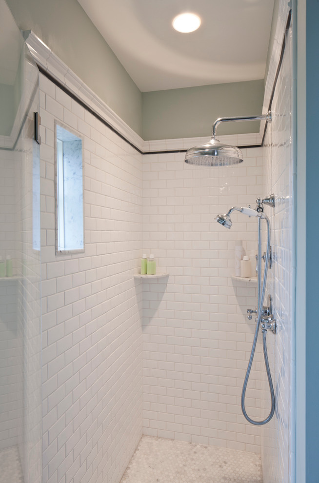Inspiration for a coastal bathroom remodel in Boston