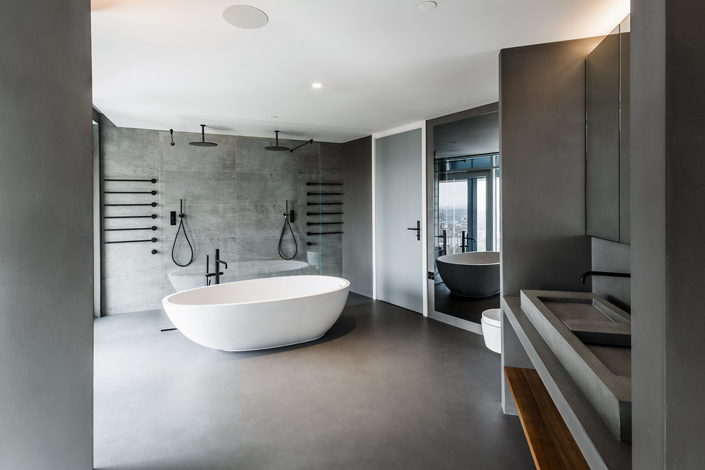 This is an example of a modern bathroom in London.