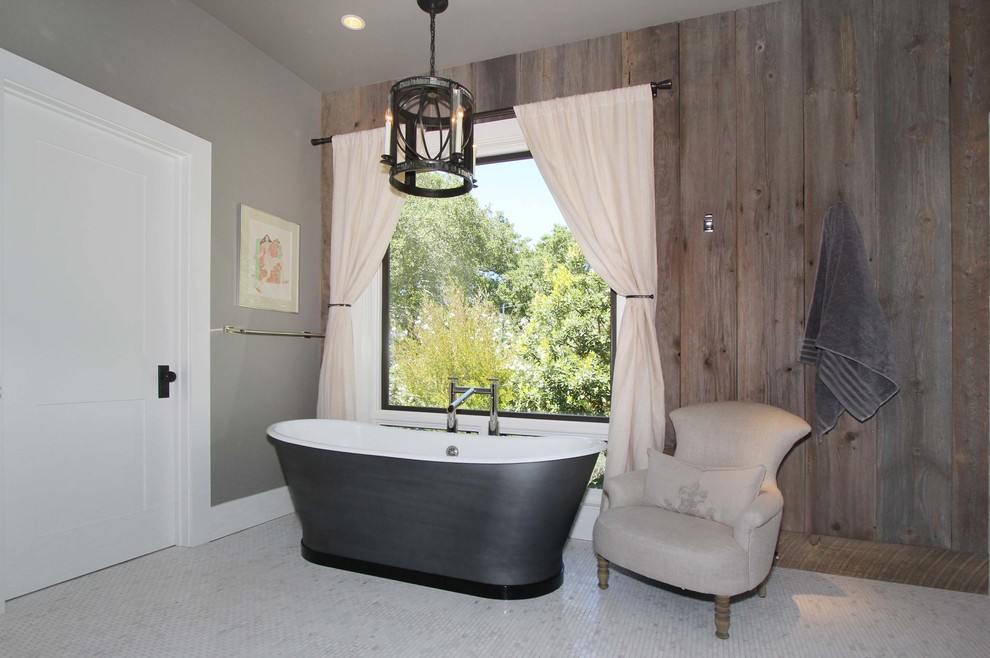 Bathroom - farmhouse bathroom idea in Orange County