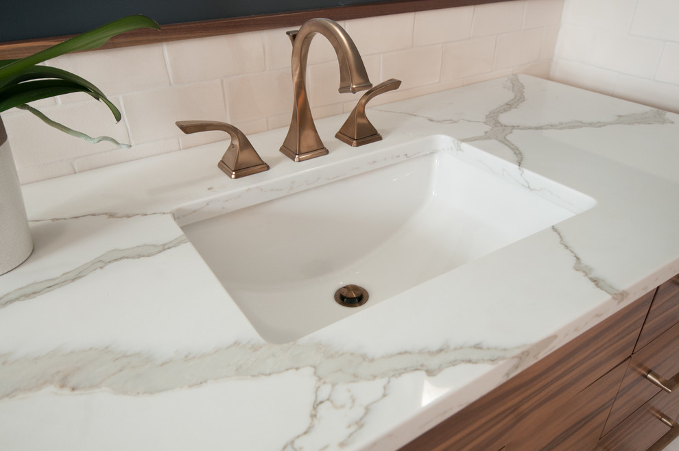 Polarstone Calacatta Vagli Quartz - Craftsman - Bathroom - Philadelphia ...