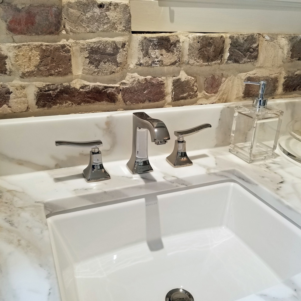 Polished Nickel Fixtures Transitional Bathroom Charleston by