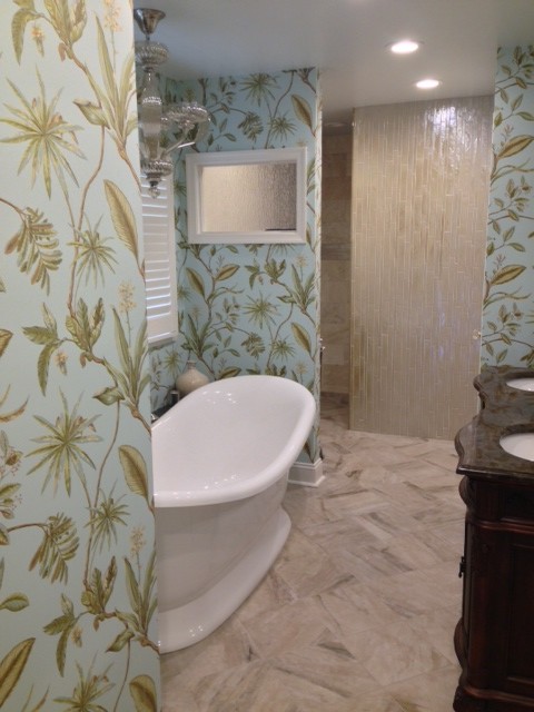 Inspiration for a tropical bathroom remodel in Philadelphia
