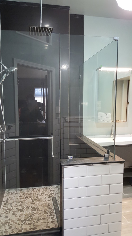 Pony Wall Showers Contemporary Bathroom Austin by Shower Doors