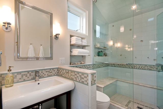 pony wall to make toilet private - Contemporary - Bathroom - San ...