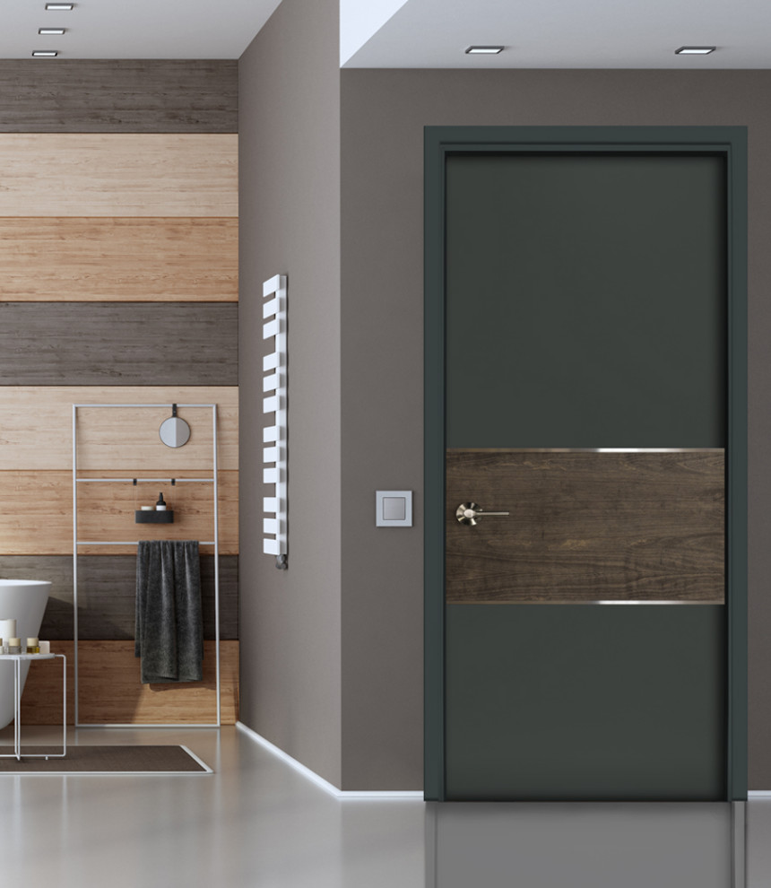 Porte de salle de bain en bois - RÉVOLUTION - Modern - Bathroom - Other ...