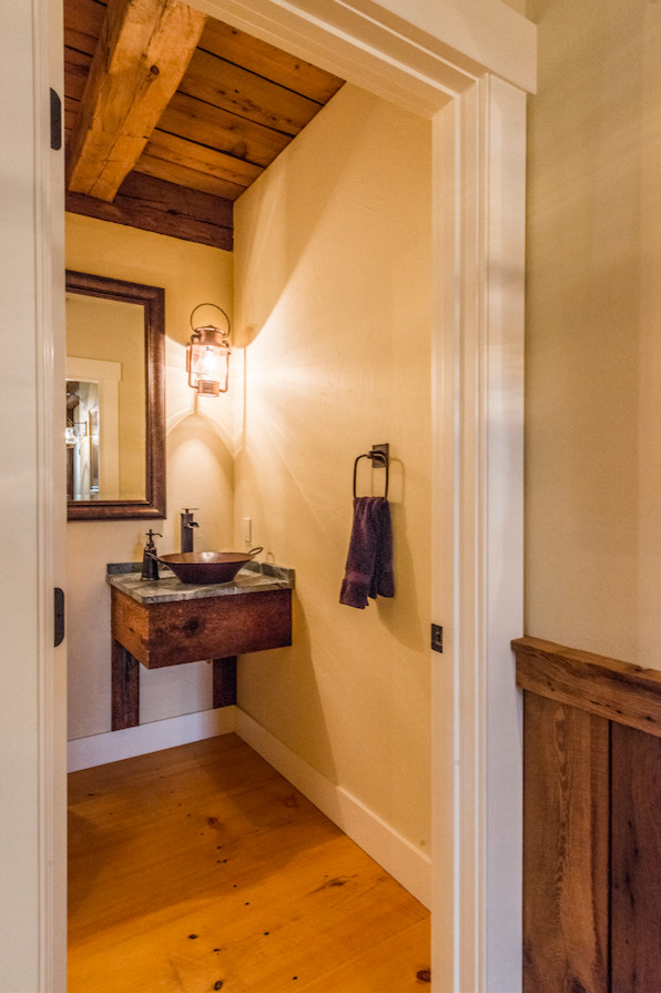Inspiration for an expansive rustic cloakroom in Boston.