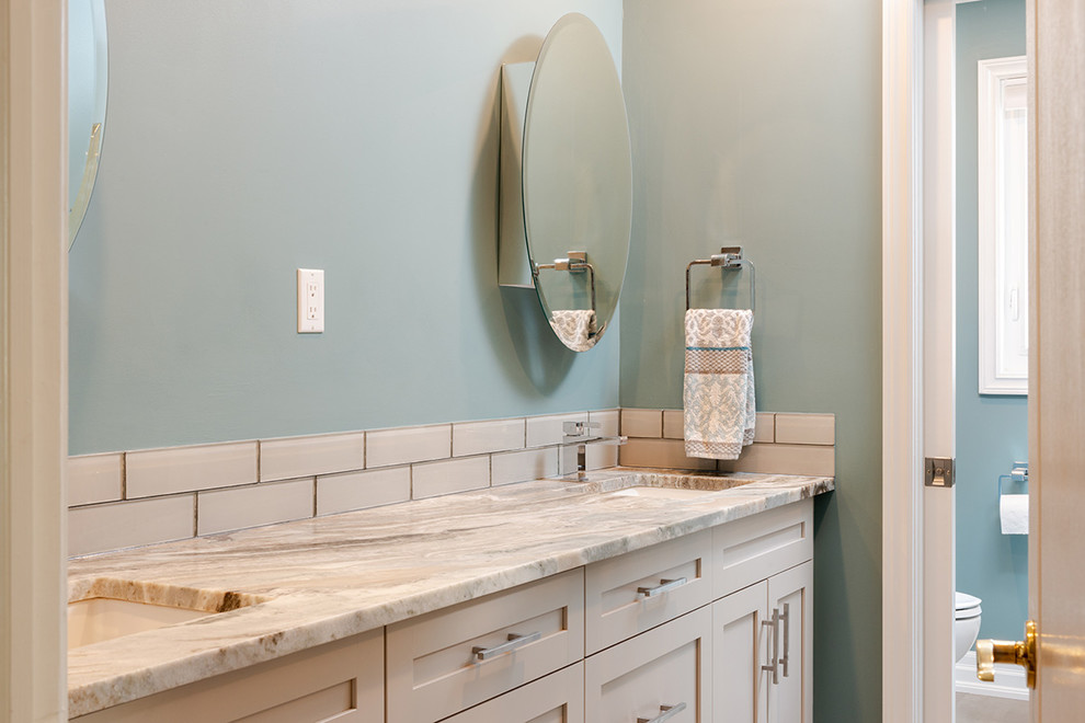 Powder Blue Bathroom Renovation Transitional Bathroom Toronto