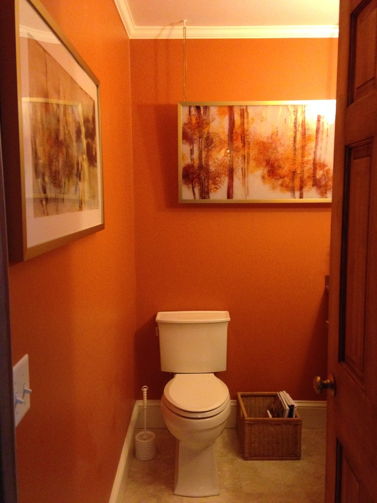 Eklektisk inredning av ett toalett