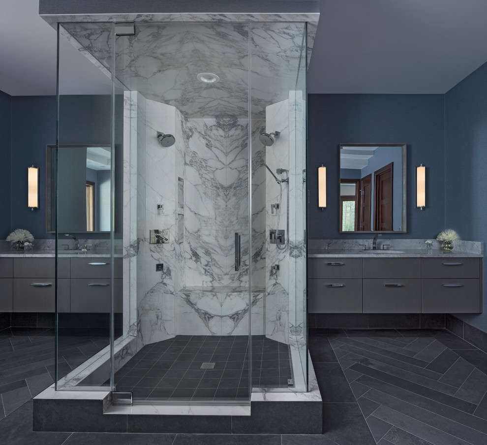 Prairie Modern Style Bathroom Detroit by VanBrouck & Associates