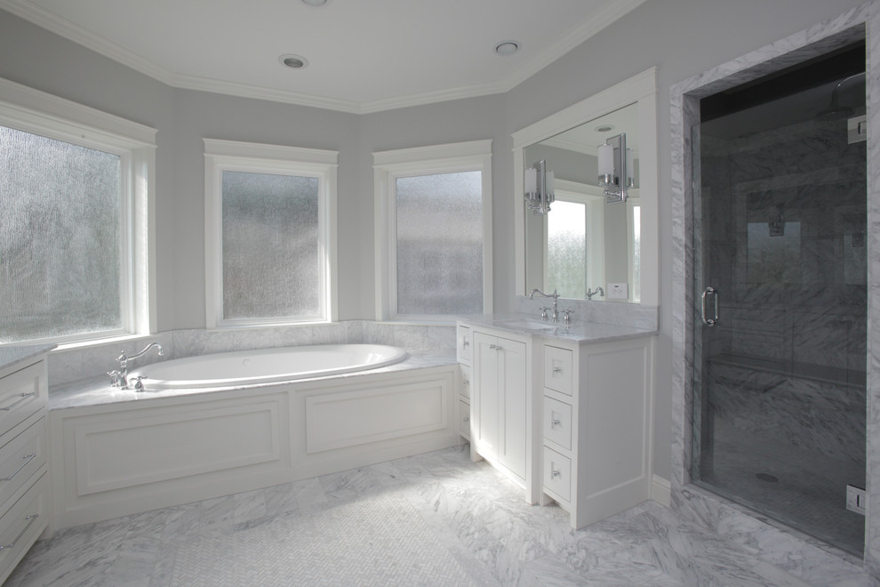 Prairie Style Transitional Bathroom Dallas by Canterbury Custom
