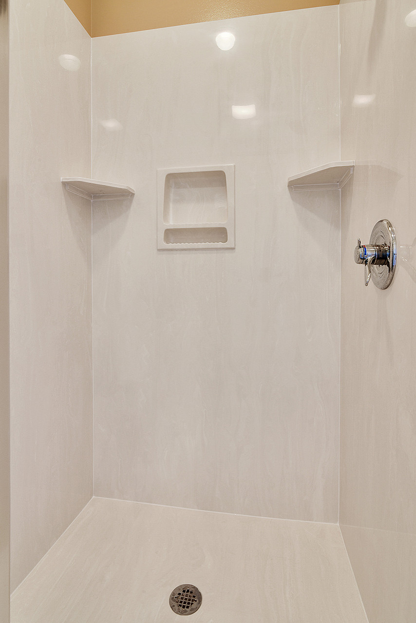 White Cultured Marble Shower