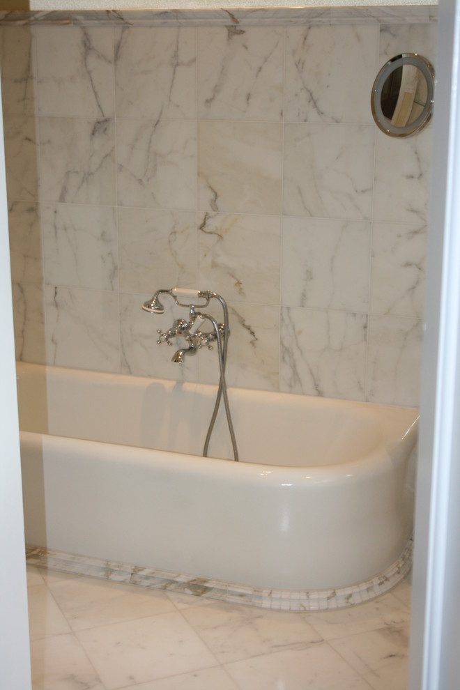 Example of a tuscan bathroom design in Raleigh