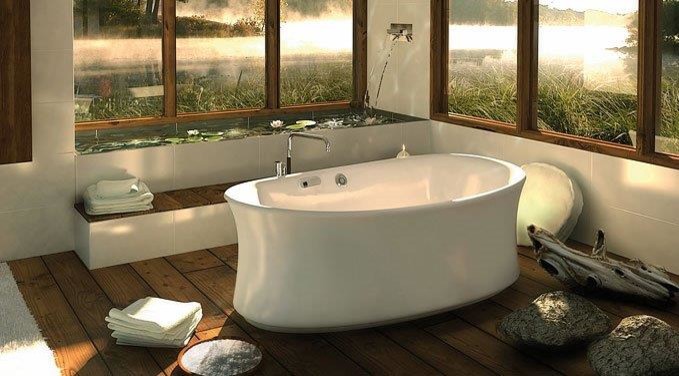 Пример оригинального дизайна: ванная комната в восточном стиле