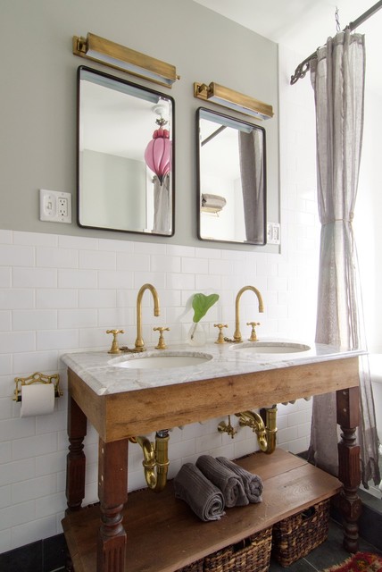 Bathroom vanity shelves