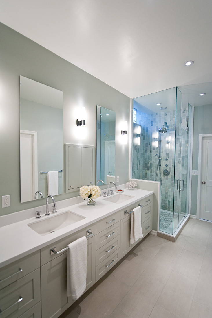 Pure White Caesarstone Bathroom Vanity Transitional Bathroom Toronto By York Fabrica Inc Houzz