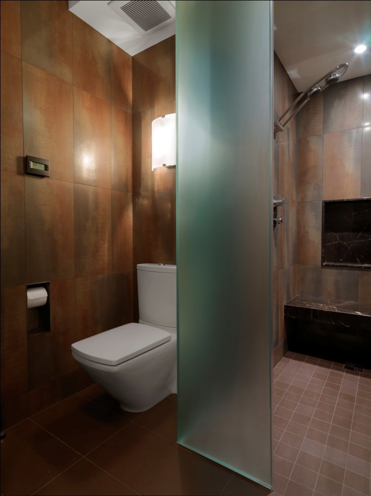 Idee per una stanza da bagno stile rurale con doccia alcova