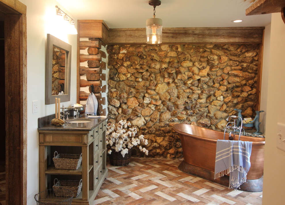 Rabbit Ridge Farm Log Cabin Master Bath, Dressing Room & Laundry Room