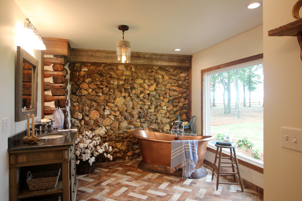 Rabbit Ridge Farm Log Cabin Master Bath, Dressing Room & Laundry Room