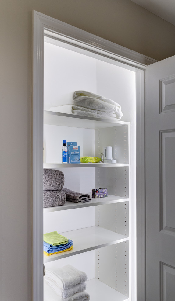 Radiant Renovation Master Bathroom Linen Closet - Modern - Bathroom ...
