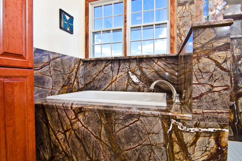 Rainforest Green Granite Vanity - Modern - Bathroom - Boston