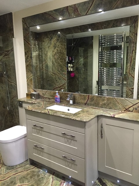 Rainforest Green Marble - bathroom - Modern - Bathroom - Other - by Algarve  Granite