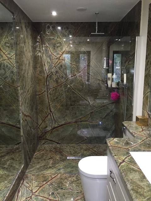 Rainforest Green Marble - bathroom - Modern - Bathroom - Other - by Algarve  Granite