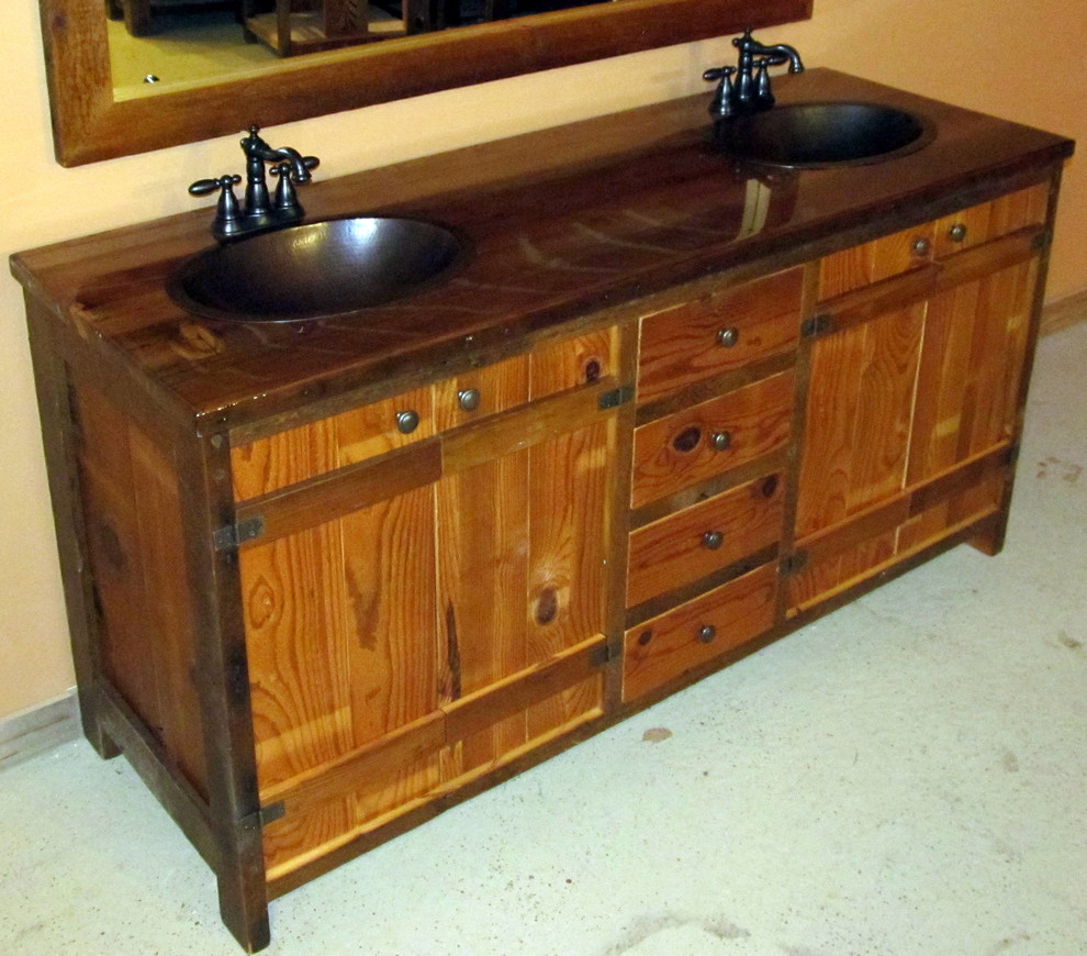 Reclaimed Barn Wood Bathroom Vanities Traditional Bathroom