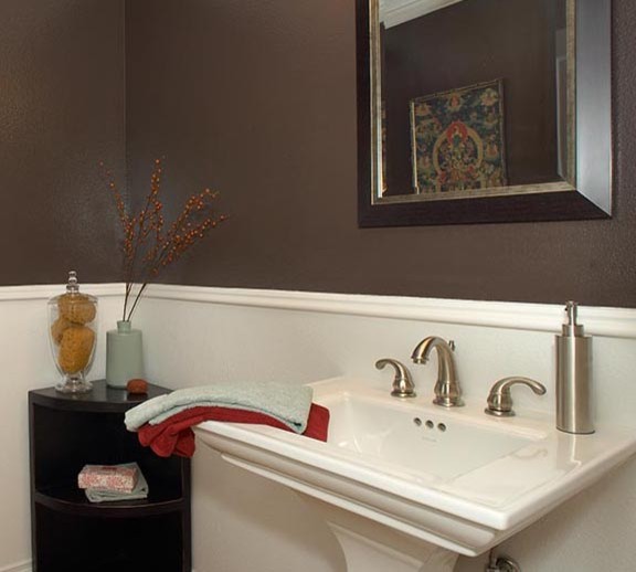 Red and Robin's Egg Blue Bathroom 2 Modern Bathroom Los Angeles