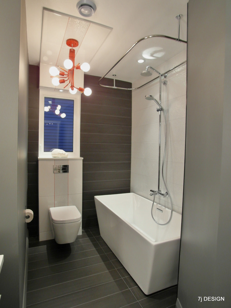 Red, Grey and White Bathroom - Contemporary - Bathroom - Ottawa - by 7j ...