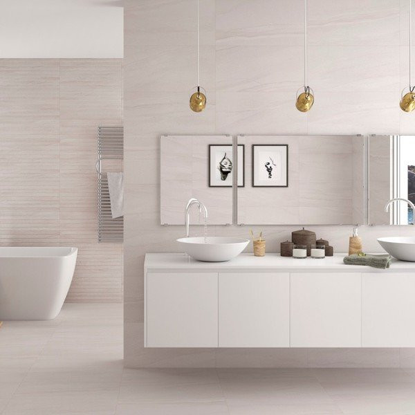 Reval Light Grey Porcelain Tiles - Direct Tile Warehouse - Bathroom